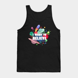 UFO I Want To believe Alien Tank Top